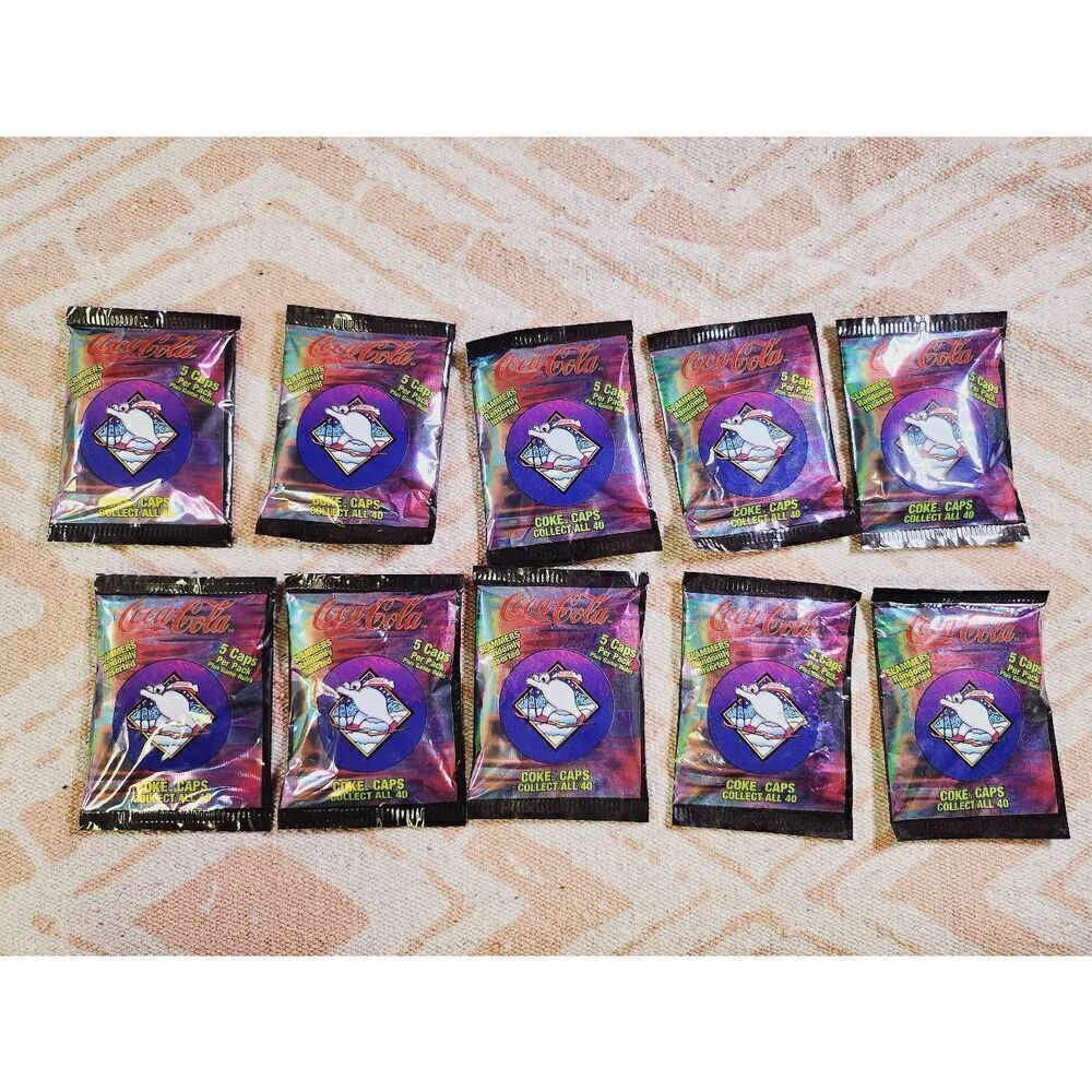 COCA-COLA POGS 10 PACKS Sealed #A96